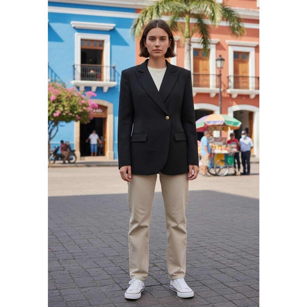 Petal & Pup Danity Blazer Womens Medium Black NWT Tailored Single Button Jacket